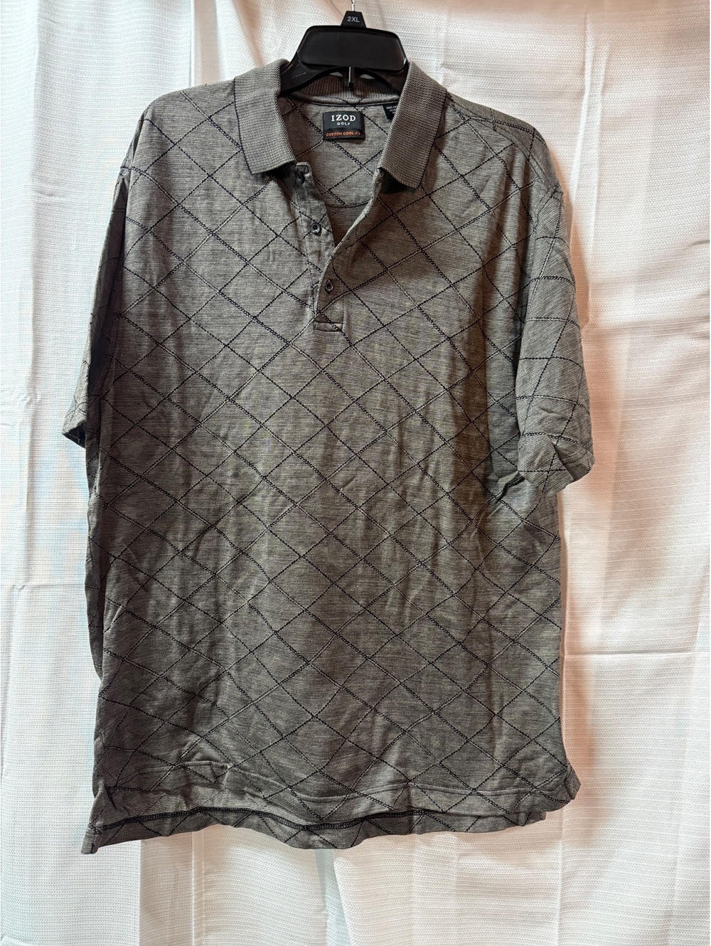 IZOD Golf Men's Gray Cotton Polo Shirt Large